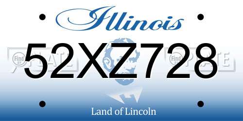 52XZ728 Illinois License Plate