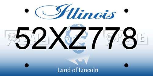 52XZ778 Illinois License Plate