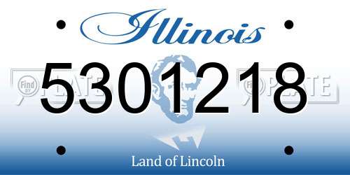 5301218 Illinois License Plate