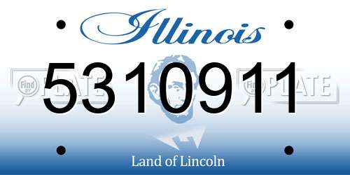5310911 Illinois License Plate