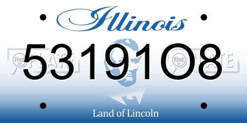 53191O8 Illinois License Plate
