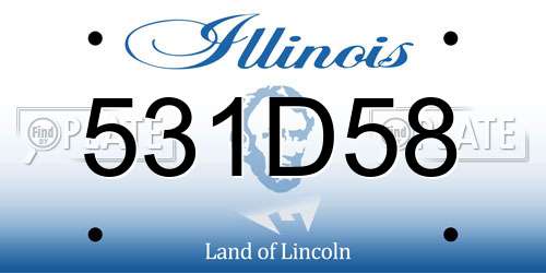 531D58 Illinois License Plate