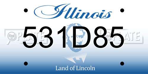 531D85 Illinois License Plate
