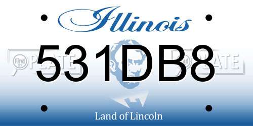 531DB8 Illinois License Plate