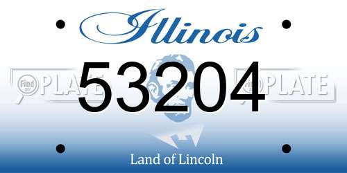 53204 Illinois License Plate