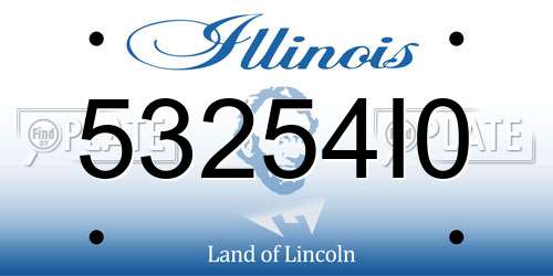 53254I0 Illinois License Plate