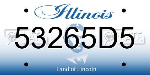 53265D5 Illinois License Plate