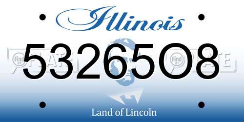 53265O8 Illinois License Plate