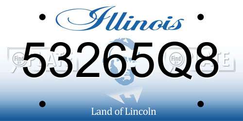 53265Q8 Illinois License Plate
