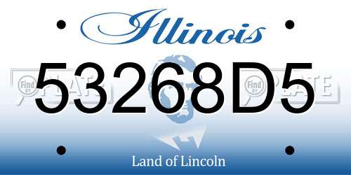 53268D5 Illinois License Plate