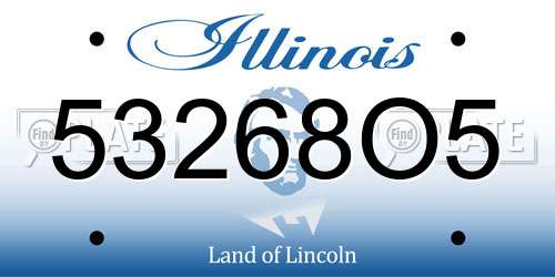 53268O5 Illinois License Plate