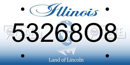 53268O8 Illinois License Plate