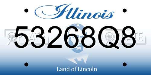 53268Q8 Illinois License Plate