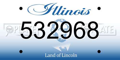 532968 Illinois License Plate