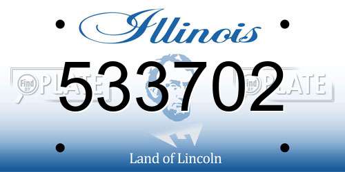 533702 Illinois License Plate
