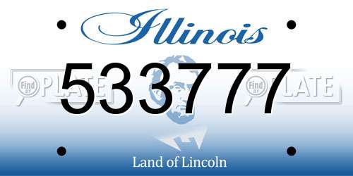 533777 Illinois License Plate