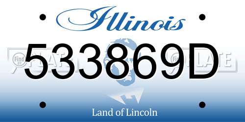 533869D Illinois License Plate