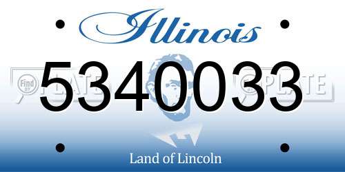 5340033 Illinois License Plate