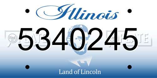 5340245 Illinois License Plate