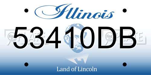 53410DB Illinois License Plate
