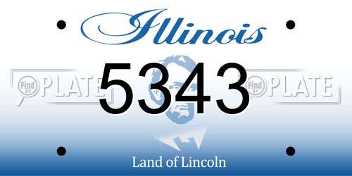 5343 Illinois License Plate