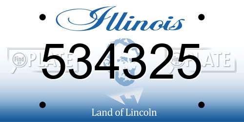 534325 Illinois License Plate