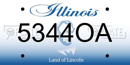 5344OA Illinois License Plate