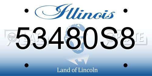 53480S8 Illinois License Plate