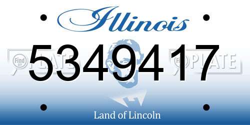 5349417 Illinois License Plate