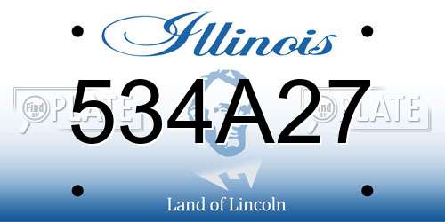 534A27 Illinois License Plate