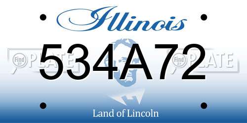 534A72 Illinois License Plate