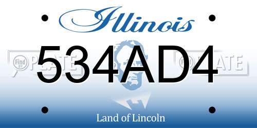 534AD4 Illinois License Plate