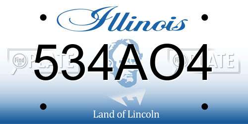 534AO4 Illinois License Plate