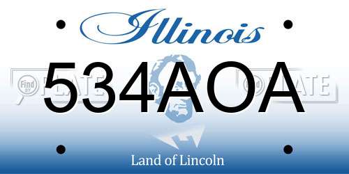 534AOA Illinois License Plate