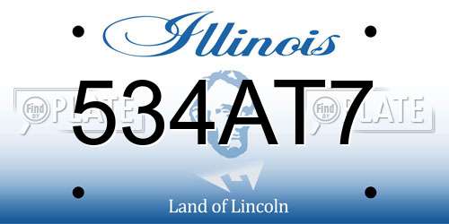 534AT7 Illinois License Plate