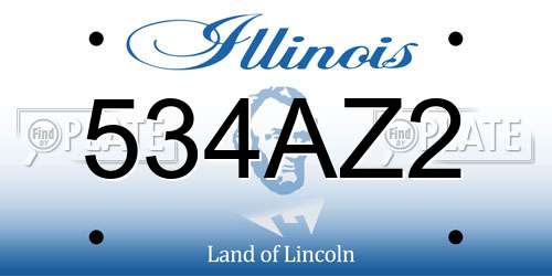 534AZ2 Illinois License Plate