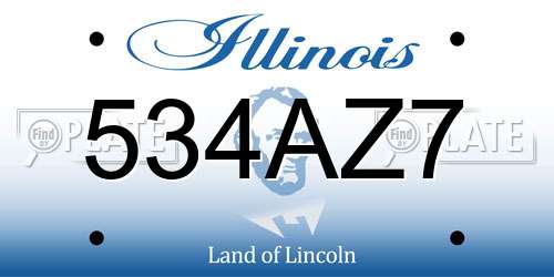 534AZ7 Illinois License Plate