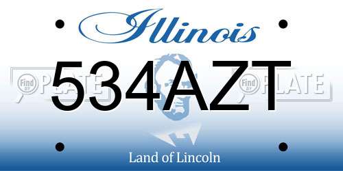 534AZT Illinois License Plate