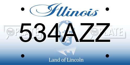 534AZZ Illinois License Plate