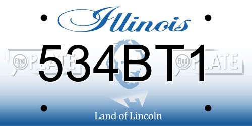 534BT1 Illinois License Plate
