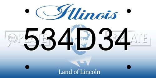 534D34 Illinois License Plate