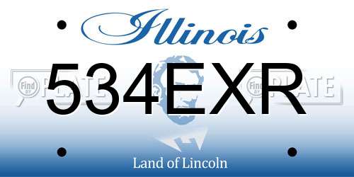 534EXR Illinois License Plate