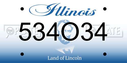 534O34 Illinois License Plate