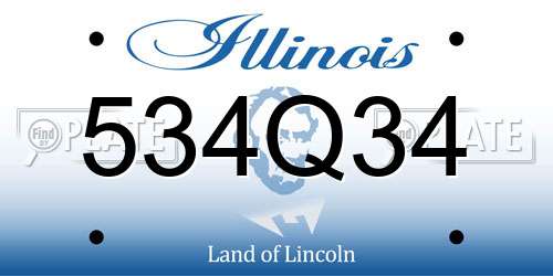 534Q34 Illinois License Plate