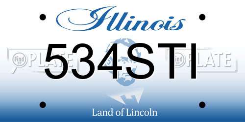 534STI Illinois License Plate