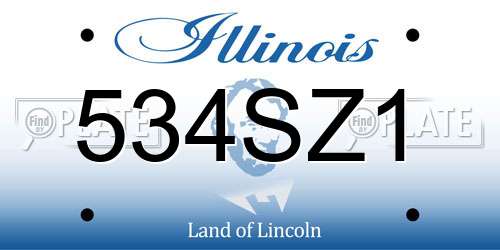 534SZ1 Illinois License Plate