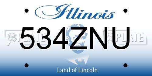 534ZNU Illinois License Plate