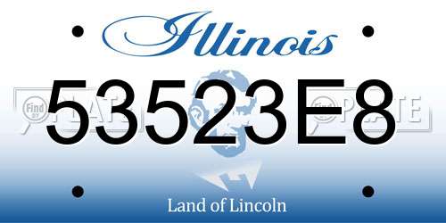 53523E8 Illinois License Plate