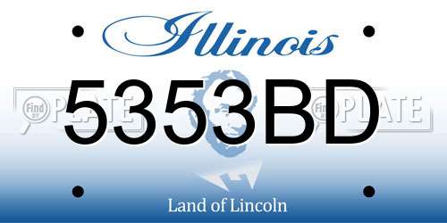 5353BD Illinois License Plate
