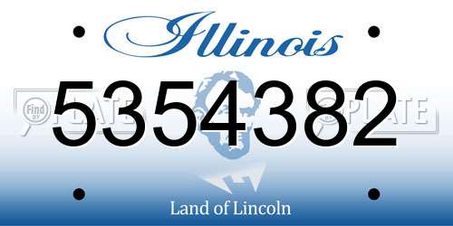 5354382 Illinois License Plate